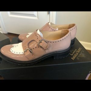 Office of Angela Scott women’s patent leather brogues.